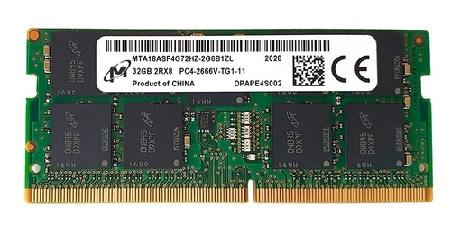 Pamięć RAM 1x 32GB Micron DDR4 2Rx8 2666MHz PC4-21300 SODIMM ECC  | MTA18ASF4G72HZ-2G6