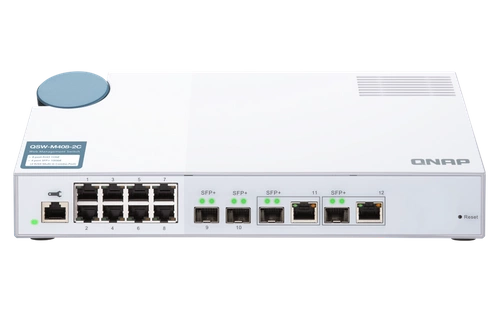 Schakelaar QNAP QSW-M408-2C 8x 1Gb 2x SFP+ 2x RJ-45/SFP+