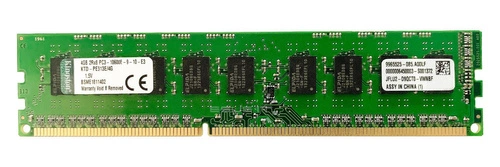 RAM-geheugen 1x 4GB Kingston ECC UNBUFFERED DDR3 1333MHz PC3-10600 UDIMM | KTD-PE313E/4G