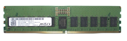 RAM-geheugen 1x 32 GB Micron ECC REGISTERED DDR5 2Rx8 5600MHz PC5-44800 RDIMM | MTC20F2085S1RC56BD2