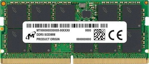 RAM-geheugen 1x 32 GB Micron SO-DIMM ECC DDR5 4800MHz PC5-38400 | MTC20C2085S1TC48BA1R