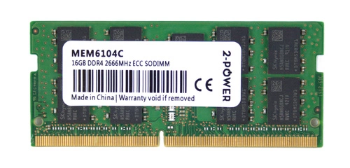 RAM-geheugen 1x 16GB 2-POWER SO-DIMM ECC DDR4 2666MHz PC4-21300 | MEM6104C